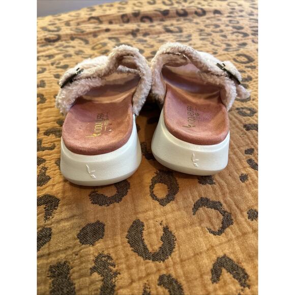 Koolaburra Ugg Sherpa Leather Slides Platform Pink Women’s Size 5 Sandals - Picture 5 of 7